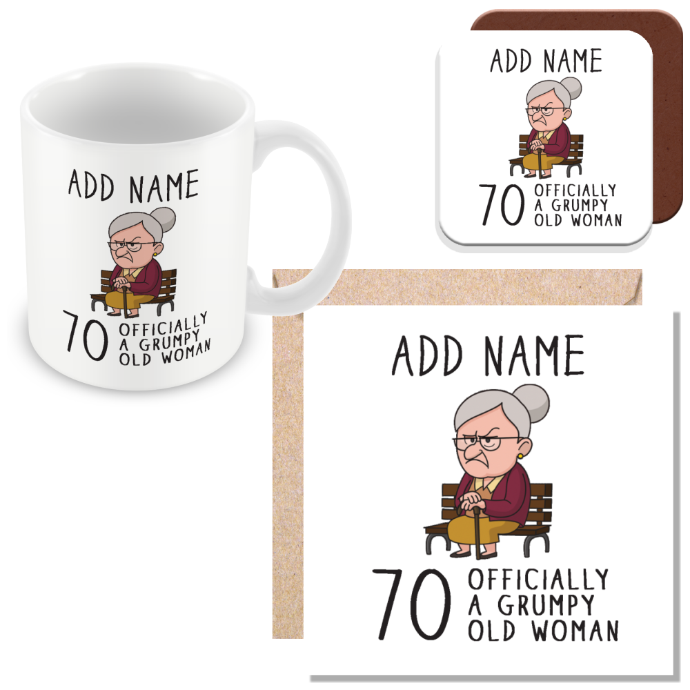 Personalised Grumpy Old Woman Any Age Birthday Mug Gift