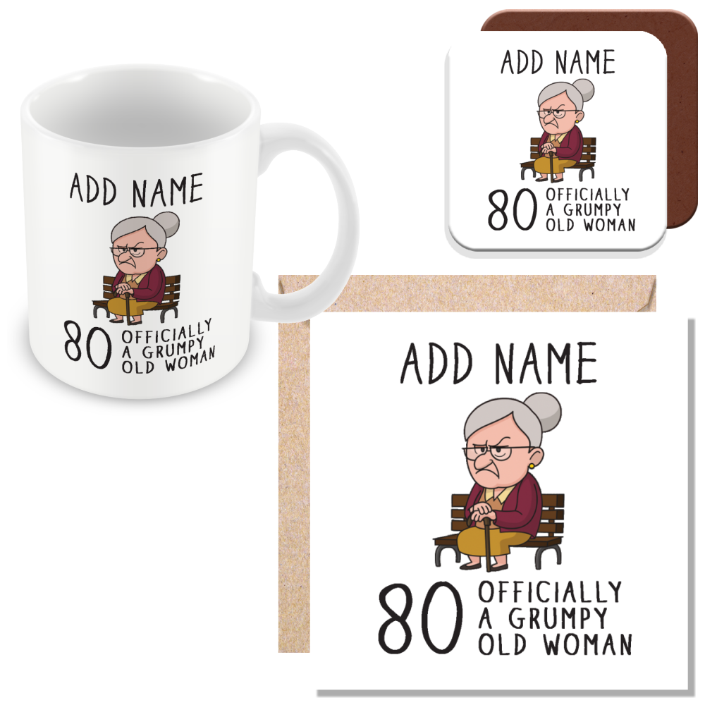 Personalised Grumpy Old Woman Any Age Birthday Mug Gift