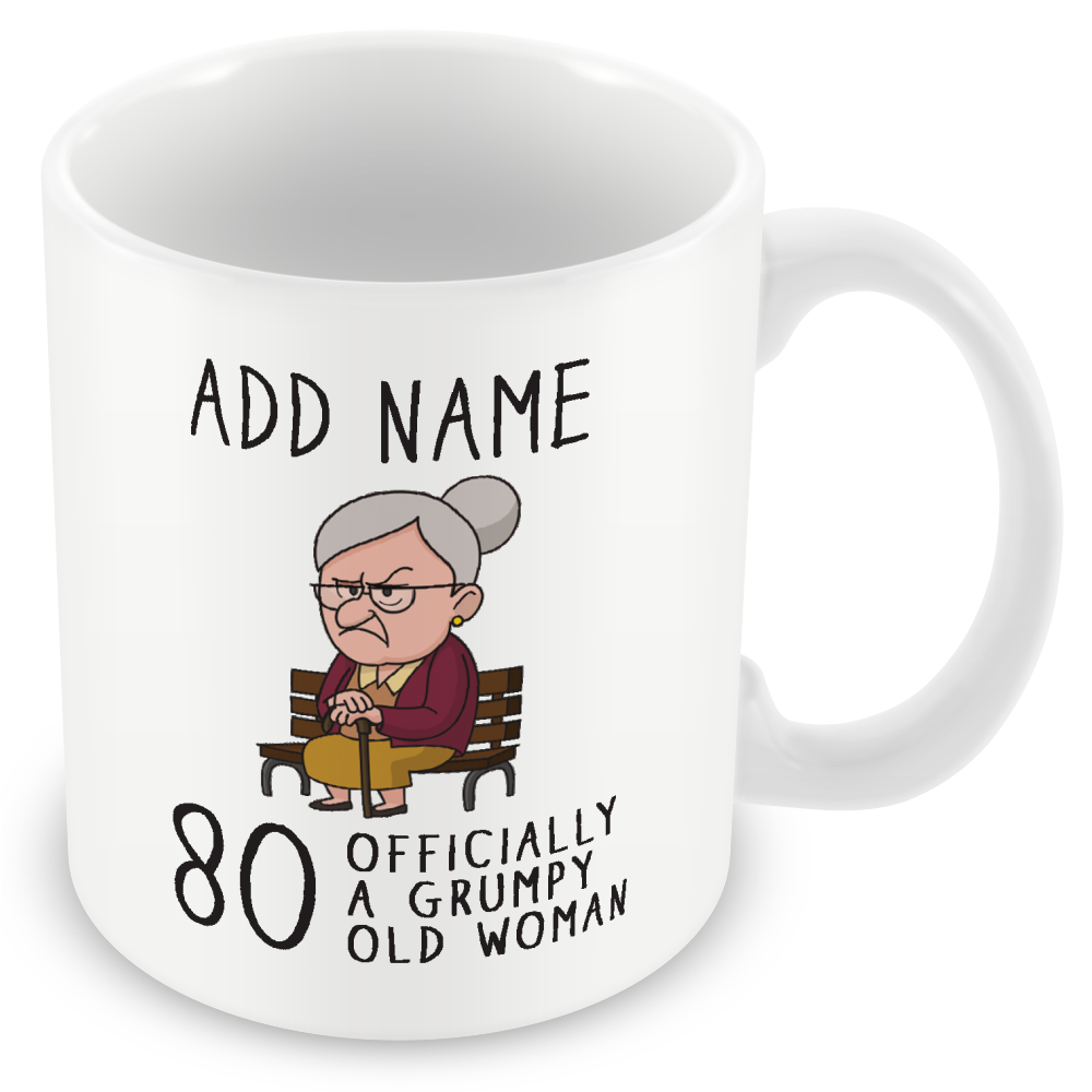 Personalised Grumpy Old Woman Any Age Birthday Mug Gift