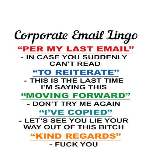 Funny Work Gift - Corporate Email Lingo