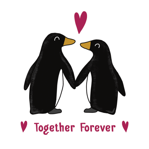 Penguins Together Forever Gift - Penguin Couple in Love