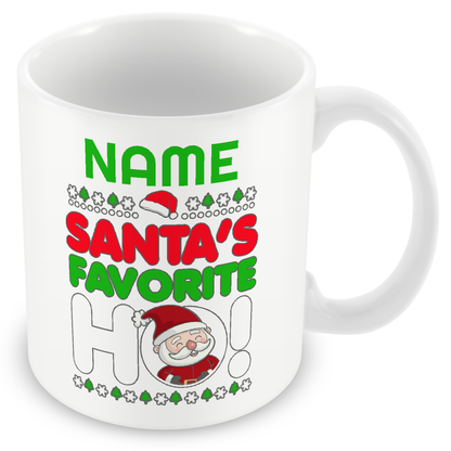 Christmas Secret Santa Gift - Santa's Favourite Ho! Personalised Mug
