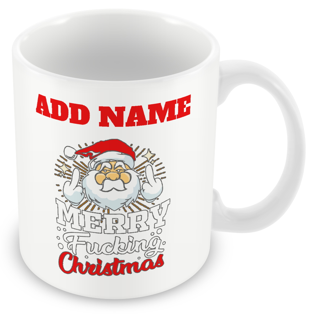 Christmas Secret Santa Gift - Merry Fucking Christmas - Personalised Mug