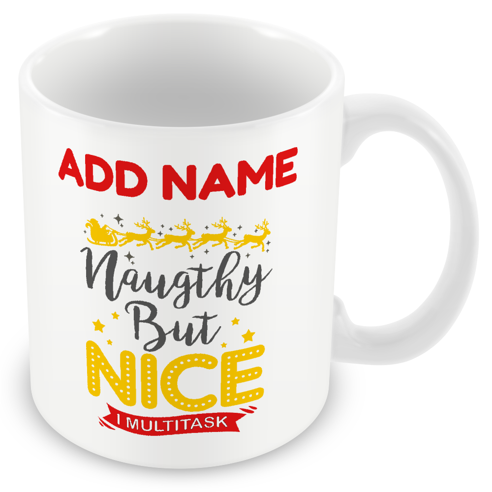 Christmas Secret Santa Gift - Naughty But Nice - Personalised Mug