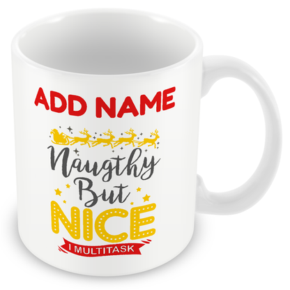 Christmas Secret Santa Gift - Naughty But Nice - Personalised Mug