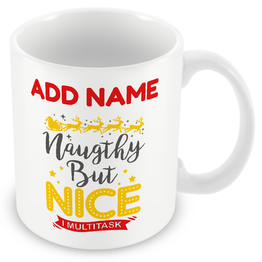 Christmas Secret Santa Gift - Naughty But Nice - Personalised Mug