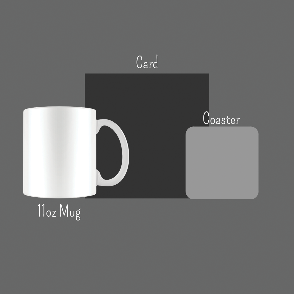 Friends Icons Mugs - Optional Black or Purple Handle, Coaster and Card