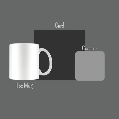 Friends Icons Mugs - Optional Black or Purple Handle, Coaster and Card