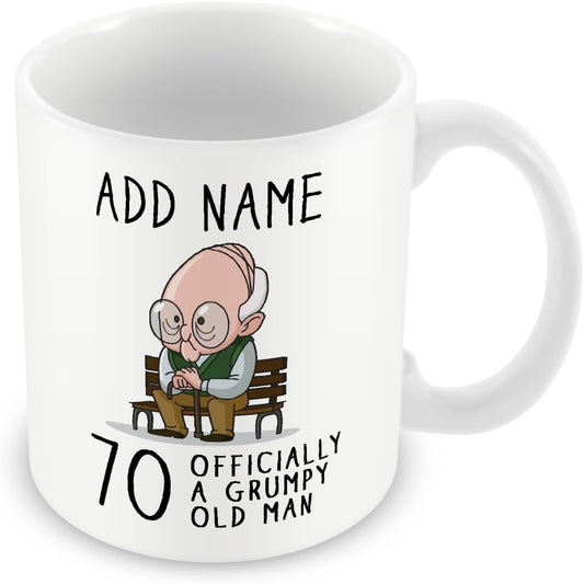 Personalised Grumpy Old Man 70th Birthday Mug Gift