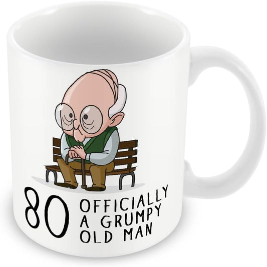 Personalised Grumpy Old Man 80th Birthday Mug Gift
