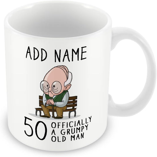 Personalised Grumpy Old Man 50th Birthday Mug Gift