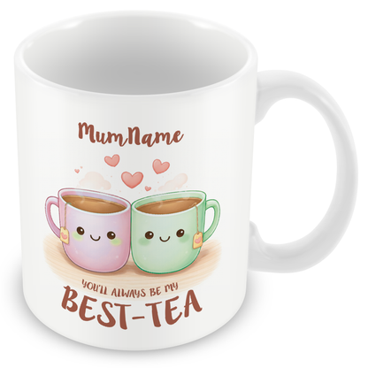 Personalised Best-Tea Gift for Mum – Cute Tea Cup Illustration