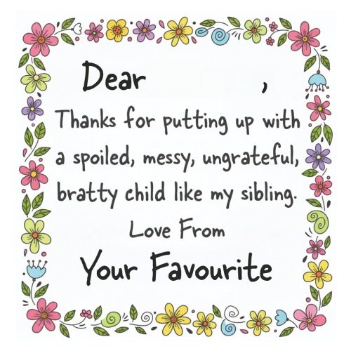 Personalised Dear Mum Gift from Your Favourite Child