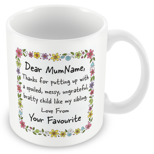 Personalised Dear Mum Gift from Your Favourite Child
