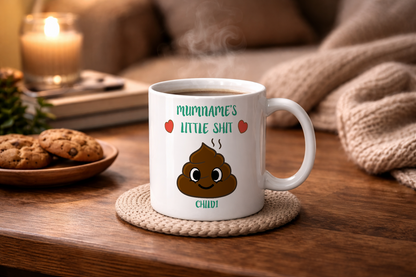 Personalised Funny Mum Gift - Cute Poo Character Design with Hearts