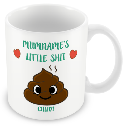 Personalised Funny Mum Gift - Cute Poo Character Design with Hearts