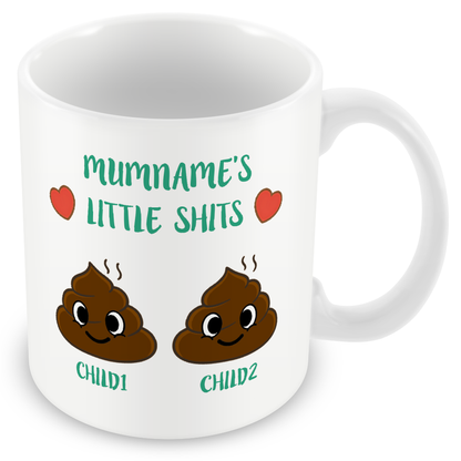 Personalised Funny Mum Gift - Cute Poo Character Design with Hearts