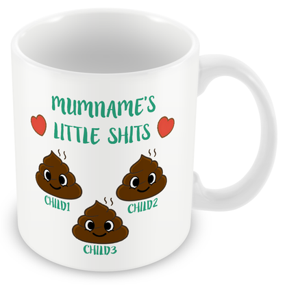 Personalised Funny Mum Gift - Cute Poo Character Design with Hearts