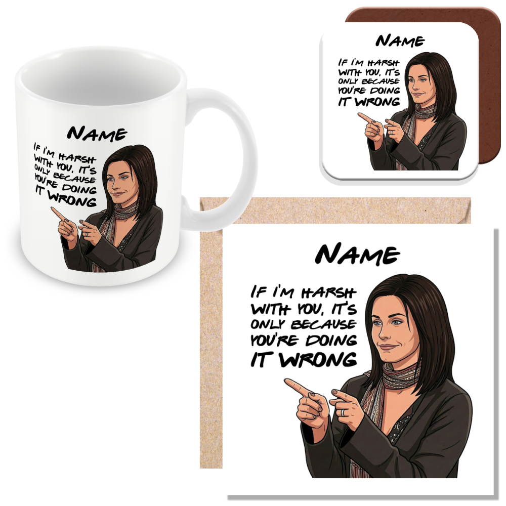 Friends Quote Mugs - Optional Black or Purple Handle, Coaster and Card