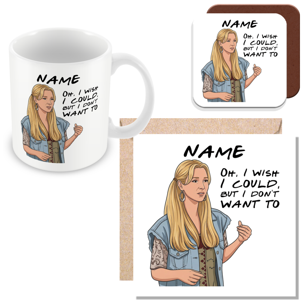Friends Quote Mugs - Optional Black or Purple Handle, Coaster and Card