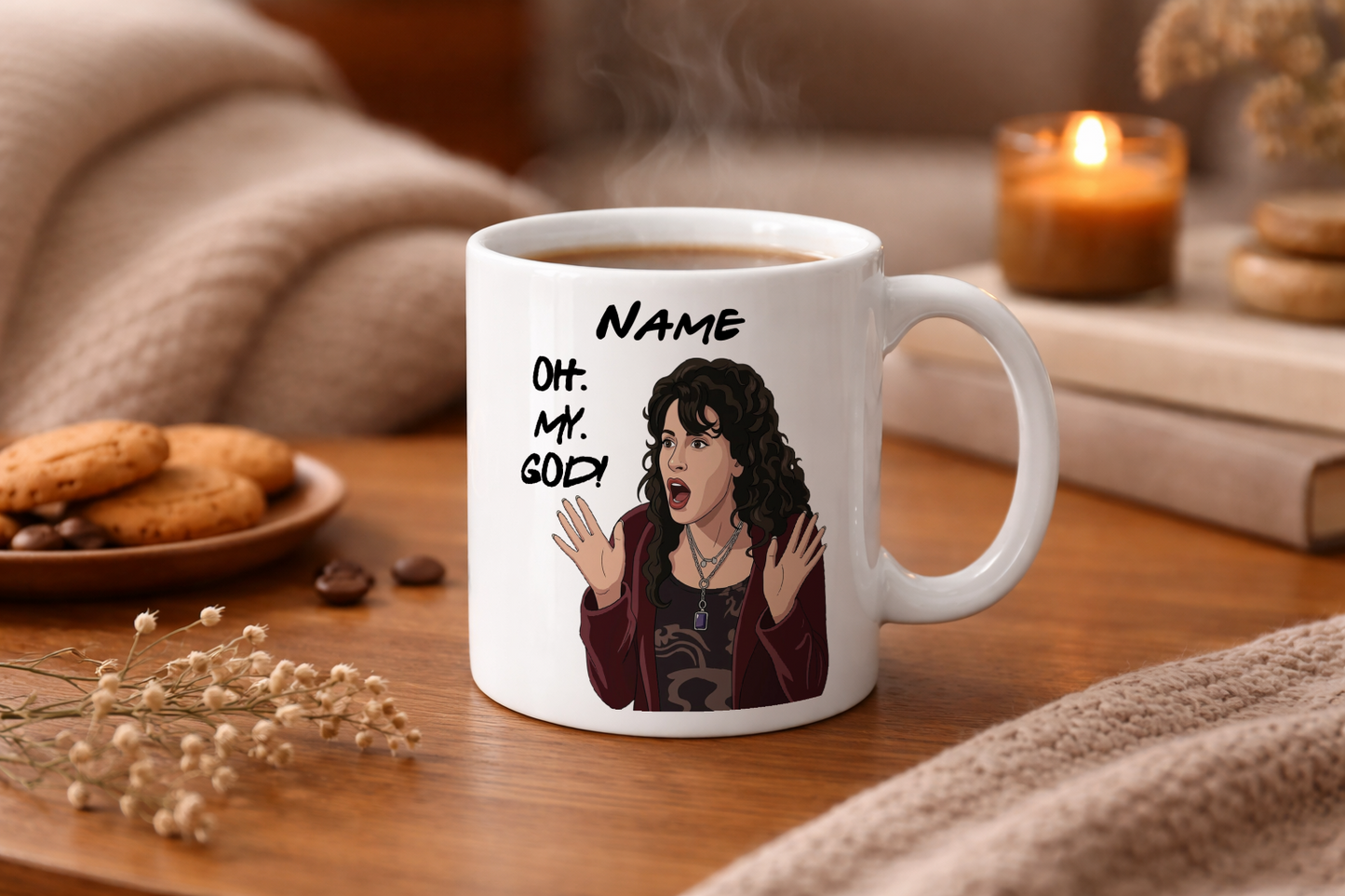 Friends Quote Mugs - Optional Black or Purple Handle, Coaster and Card
