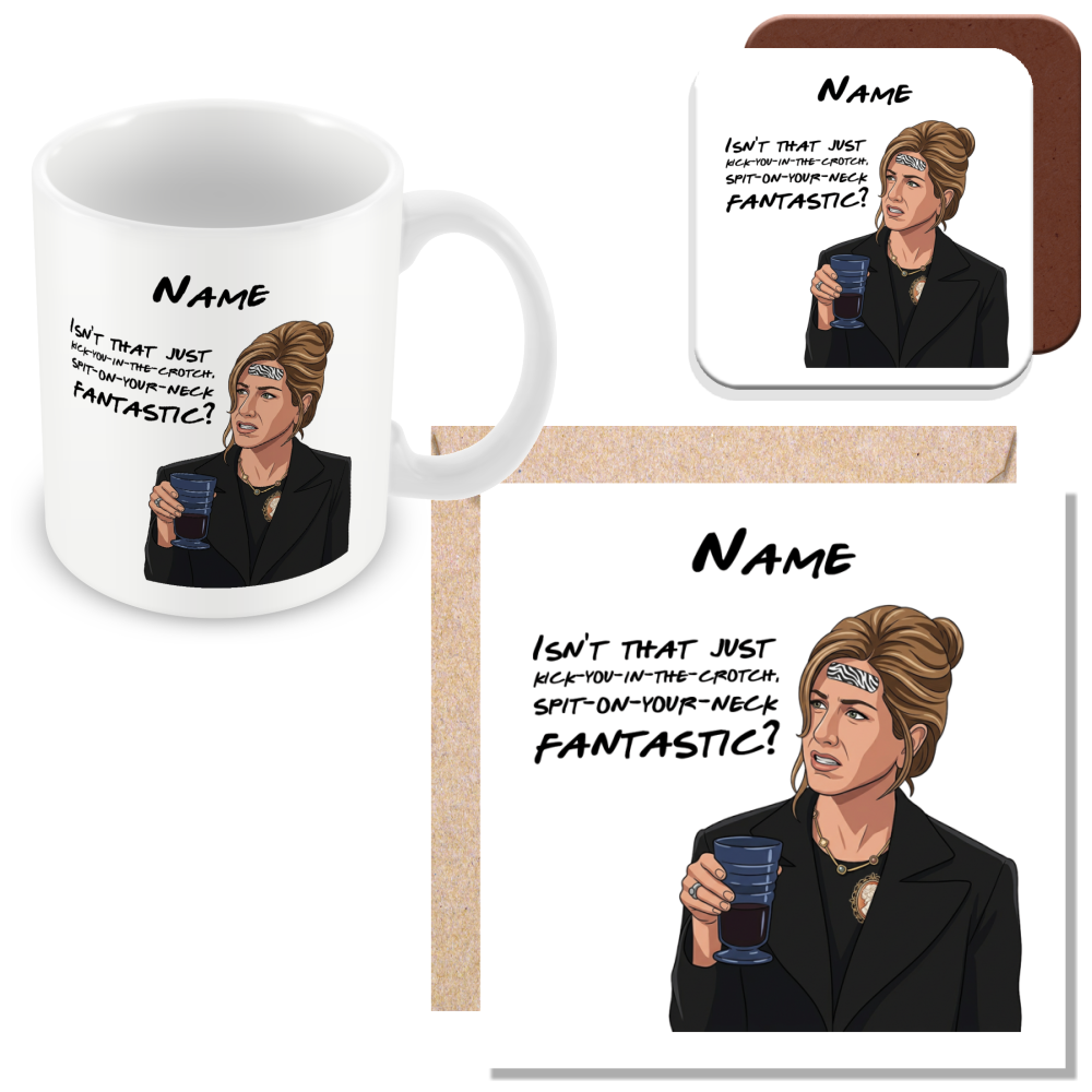 Friends Quote Mugs - Optional Black or Purple Handle, Coaster and Card