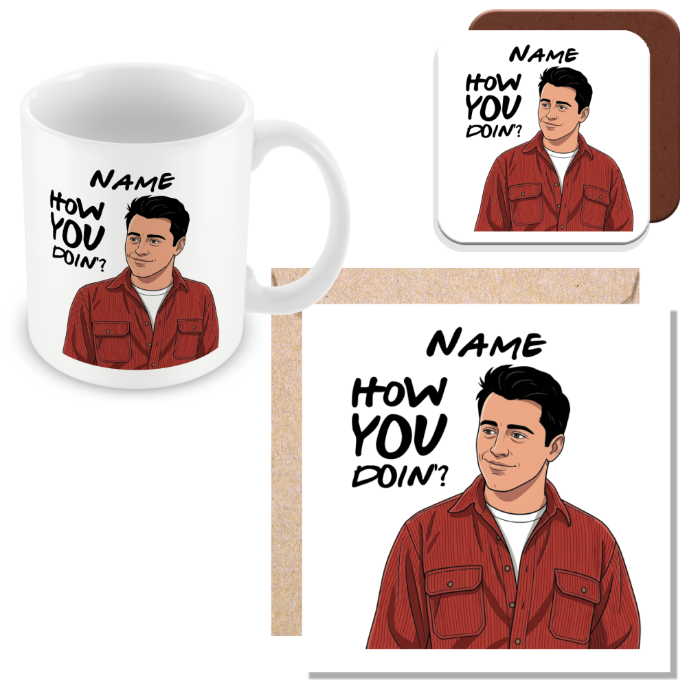 Friends Quote Mugs - Optional Black or Purple Handle, Coaster and Card