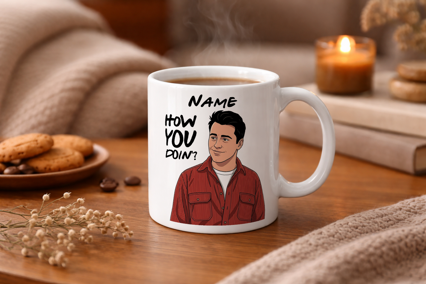 Friends Quote Mugs - Optional Black or Purple Handle, Coaster and Card