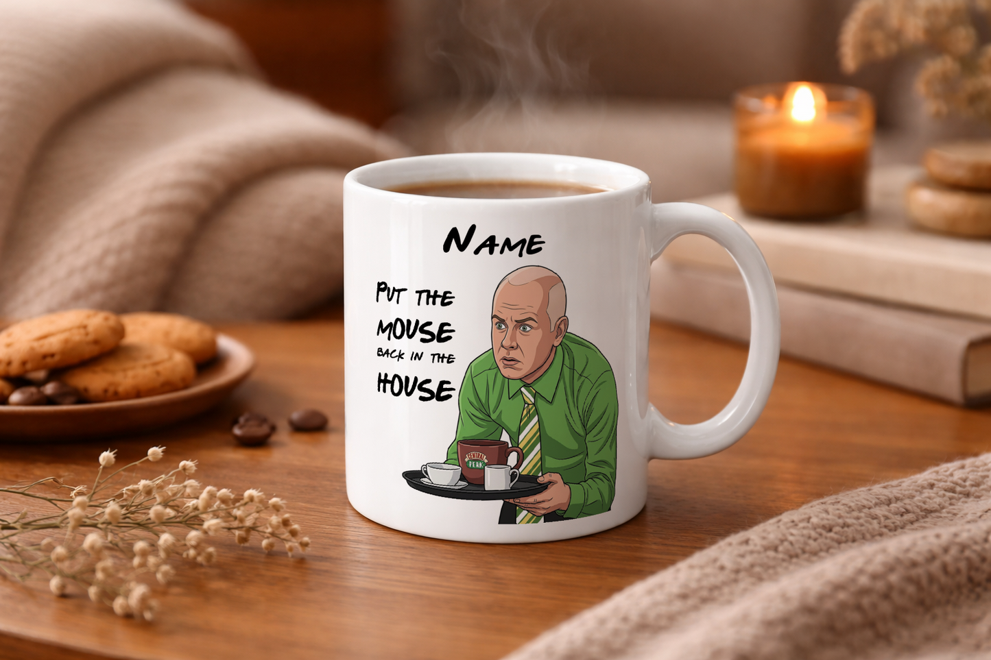 Friends Quote Mugs - Optional Black or Purple Handle, Coaster and Card
