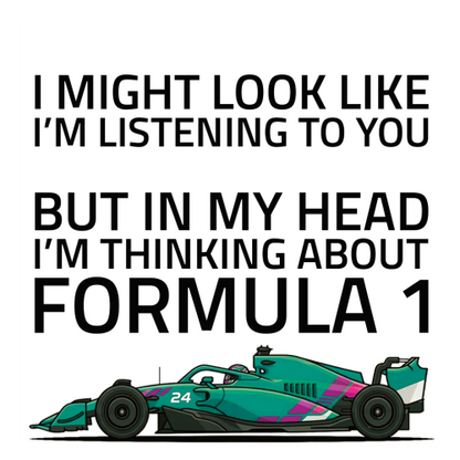 Funny Formula Racing Mug - Optional Name, Colour Handle, Coaster and Card