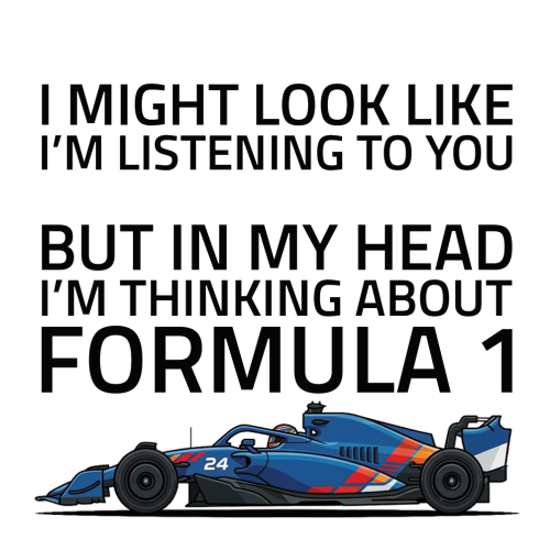 Funny Formula Racing Mug - Optional Name, Colour Handle, Coaster and Card