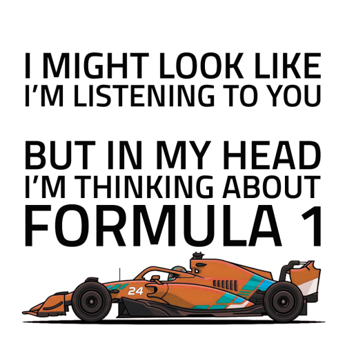 Funny Formula Racing Mug - Optional Name, Colour Handle, Coaster and Card