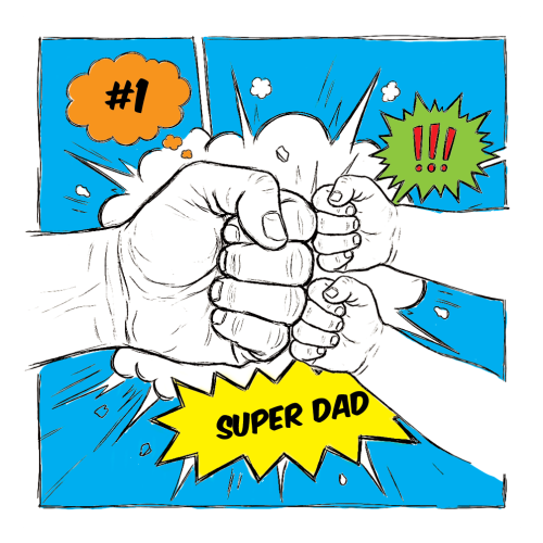 Personalised Dad Fist Bump Comic Style Mug for Dads