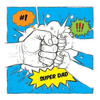Personalised Dad Fist Bump Comic Style Mug for Dads