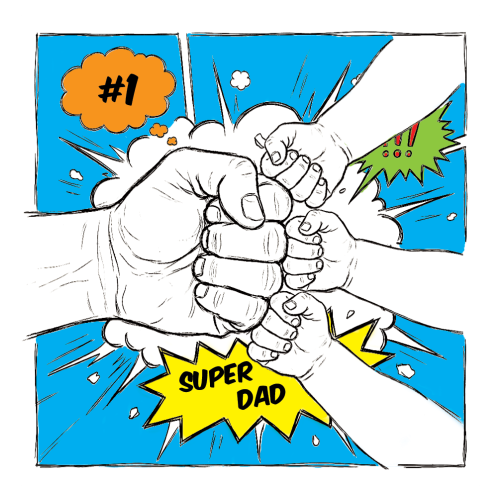 Personalised Dad Fist Bump Comic Style Mug for Dads