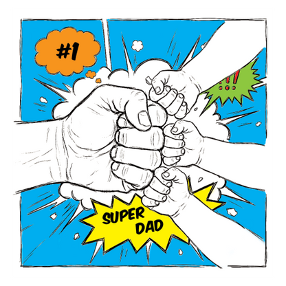 Personalised Dad Fist Bump Comic Style Mug for Dads