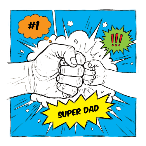 Personalised Dad Fist Bump Comic Style Mug for Dads