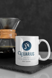Aquarius Star Sign Mug - Personalised Zodiac Mug (January 20 – February 18)