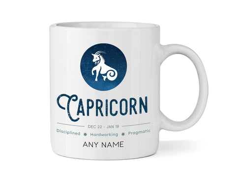 Capricorn Star Sign Mug - Personalised Zodiac Mug (December 22 – January 19)