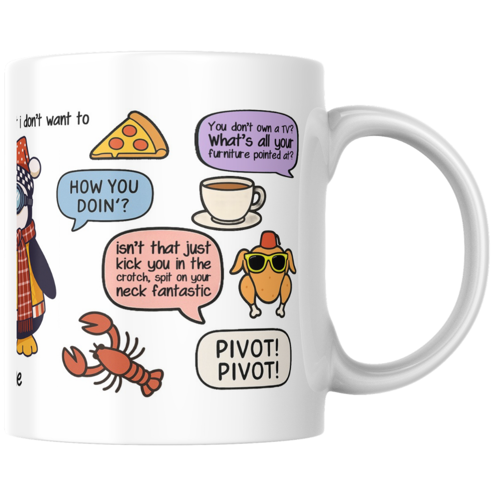 Friends Icons Mugs - Optional Black or Purple Handle, Coaster and Card