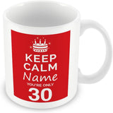 30th Birthday Keep Calm Design Mug