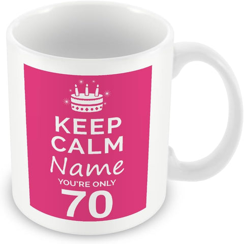 70th Birthday Keep Calm Design Mug