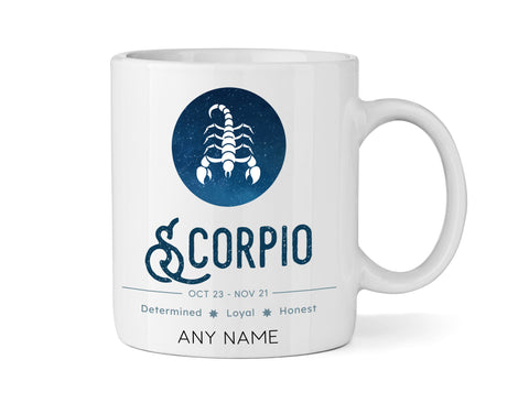 Scorpio Star Sign Mug - Personalised Zodiac Mug (October 23 – November 21)