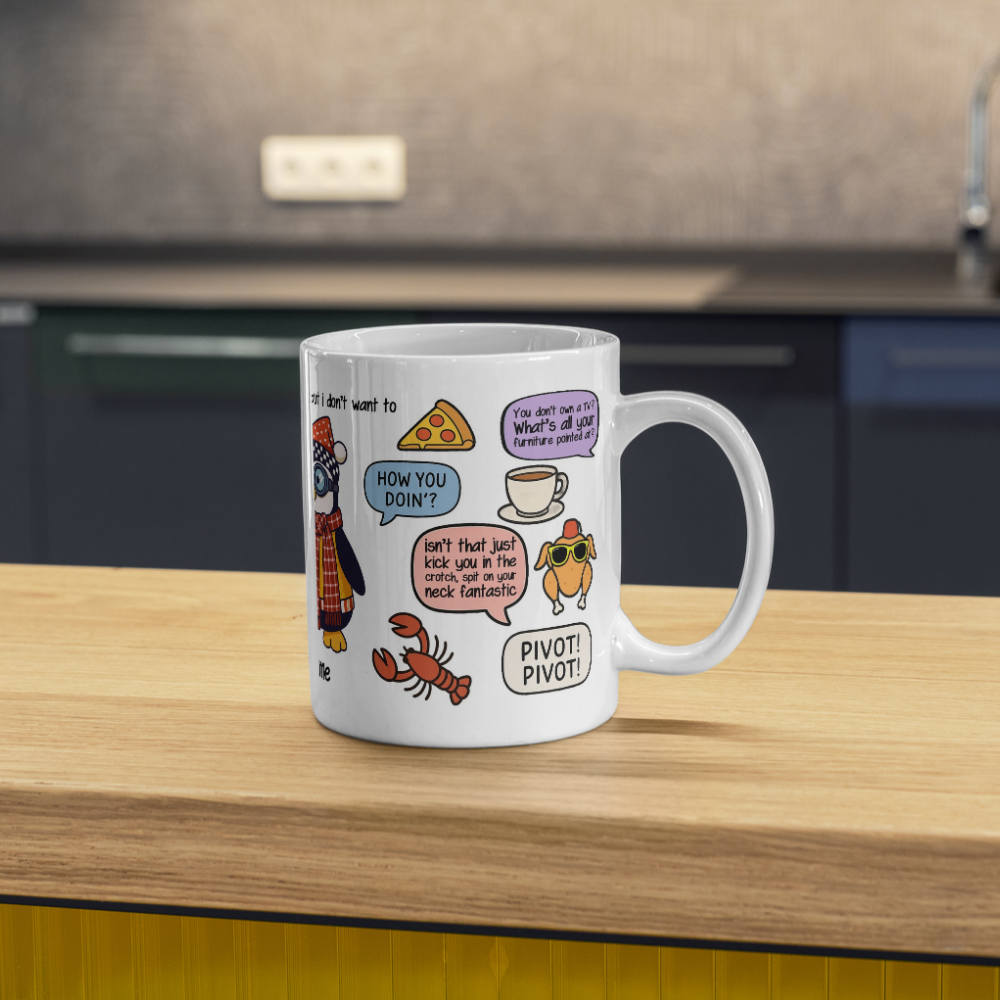 Friends Icons Mugs - Optional Black or Purple Handle, Coaster and Card