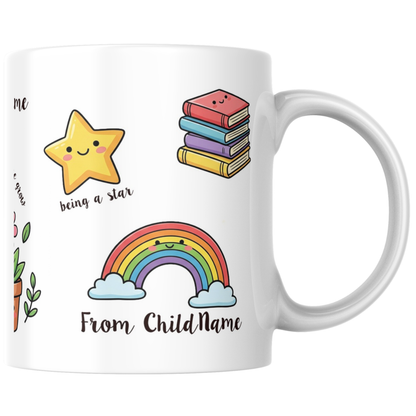 Personalised Teacher Mug – Add Teacher & Child's Name – End of School Gift