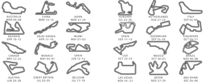 Formula 1 Tracks Mug - Personalised Name, Colour Handle