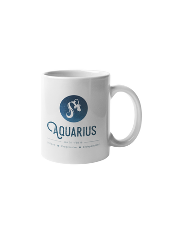 Aquarius Star Sign Mug - Zodiac Mug (January 20 – February 18)