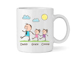 Dad Mug With Two Daughters (Version One) - Personalised Family Mug