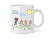 Dad Mug With Three Sons (Version Two) - Personalised Family Mug