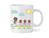 Dad Mug With Three Sons (Version Three) - Personalised Family Mug
